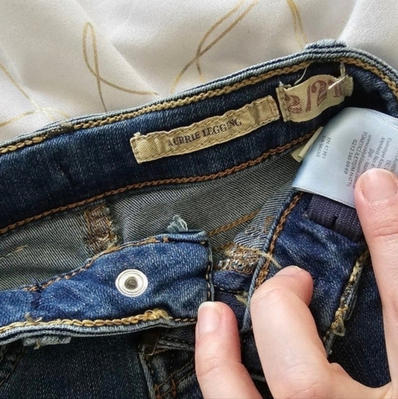 Like NEW! Polo Ralph Lauren Aurbie Denim Leggings, Size 2t - Picture 2 of 4